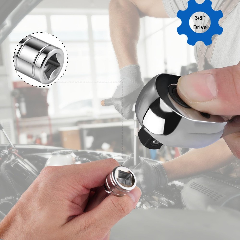 Jiimee 6pcs 3/8" Drive Magnetic Swivel Spark Plug Socket Set, Include 9/16”,...