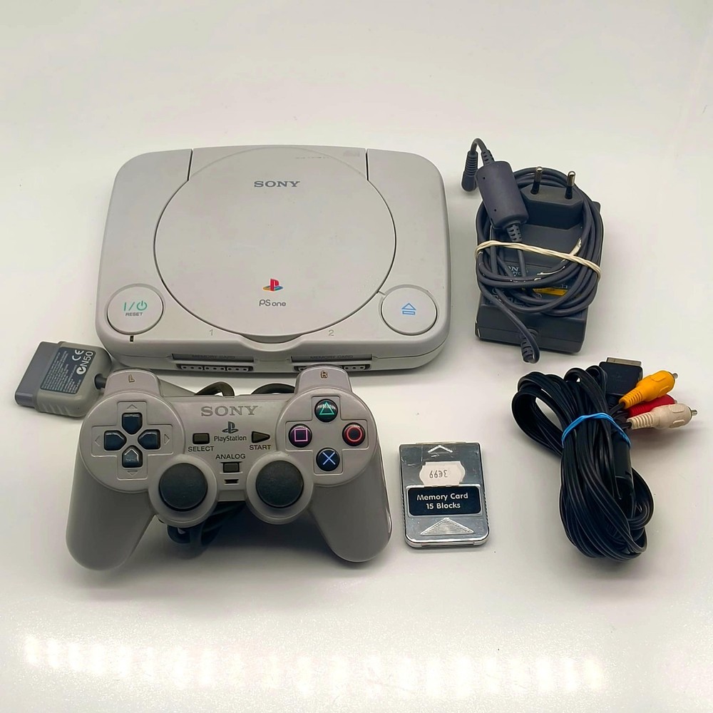 SONY PLAYSTATION 1 PS ONE CONSOLE SCPH-102 + CONTROLLER + MEMORY + CABLES