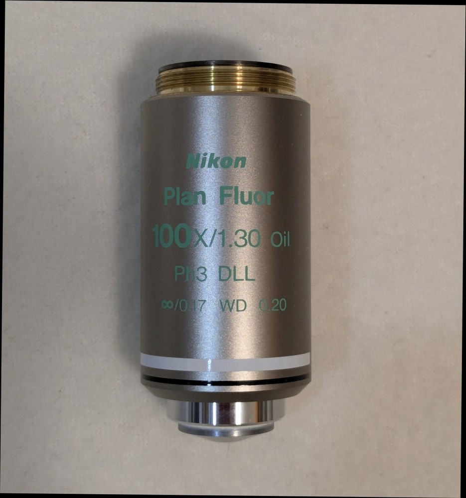 Nikon CFI Plan Fluor 100x/1.3 Oil Ph3 Phase Contrast Microscope Objective ∞/0.17
