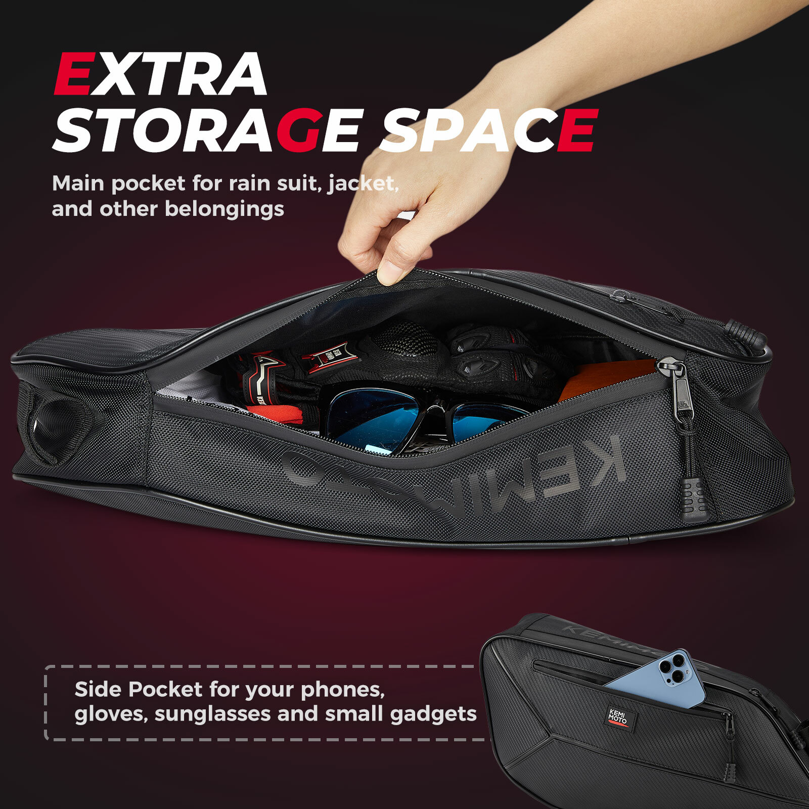 Side Door Storage Bags For 2015-2023 Polaris Slingshot GT/SLR/S/SL # 2881733