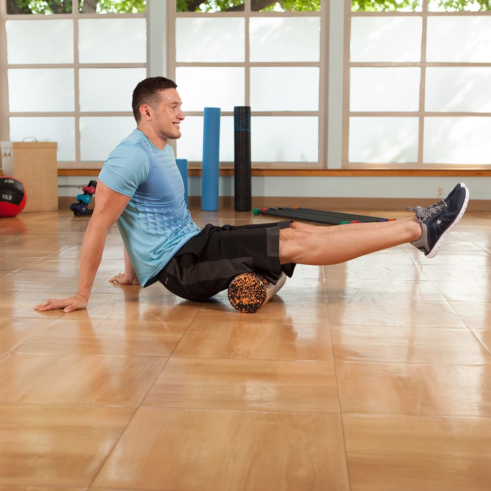High Density Foam Roller, Speckled Orange, 18-Inch