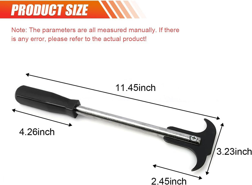 Oil Seal Puller Tool Dual Hook Tips Disassembly Wrench Tool Black