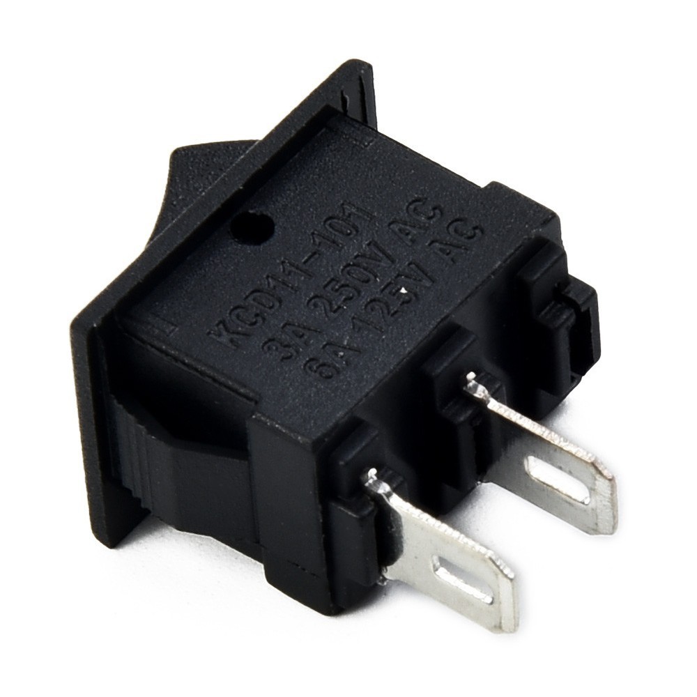 10pcs spst on/off switch mini black 2 plug toggle switch DC 12V 16A