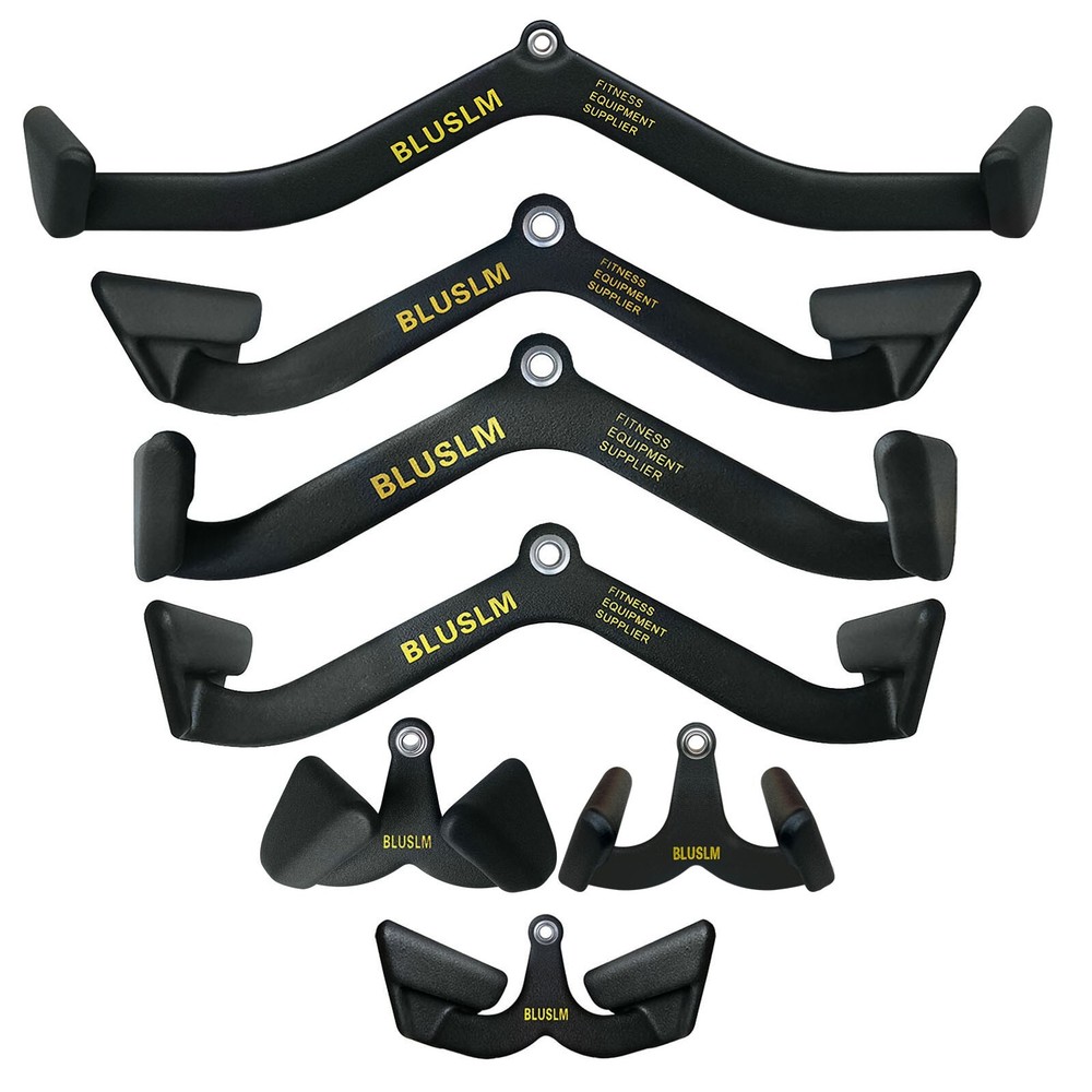 7Pcs LAT Pull Down Bar for Cable Machine Pulldown T Bar V Bar Cable Attachments