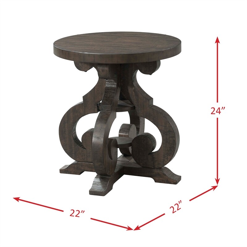 Bowery Hill Transitional Solid Wood End Table in Smokey Walnut Brown