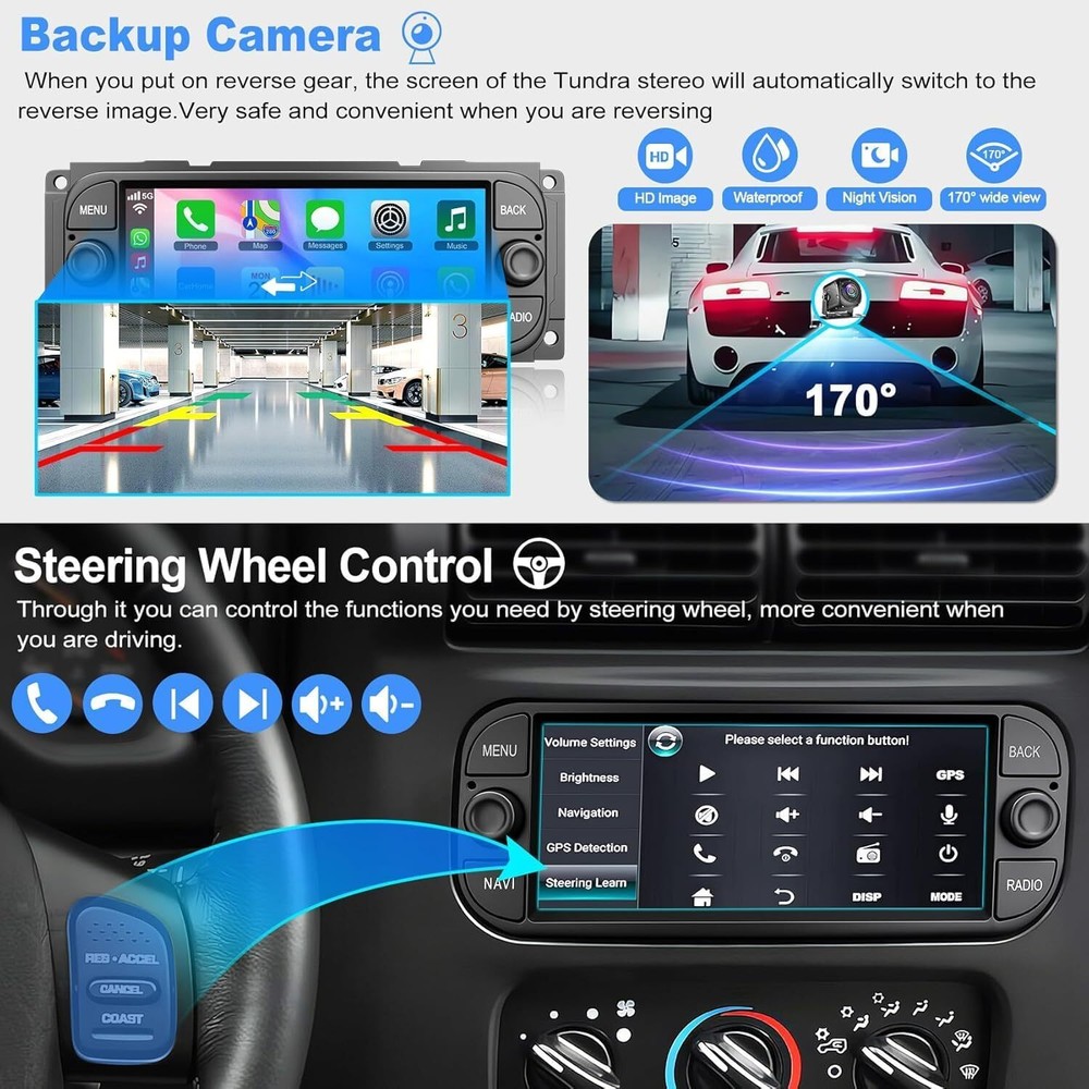 Android Auto CarPlay For 2002 2003 2004 Dodge Dakota Radio GPS Stereo WIFI