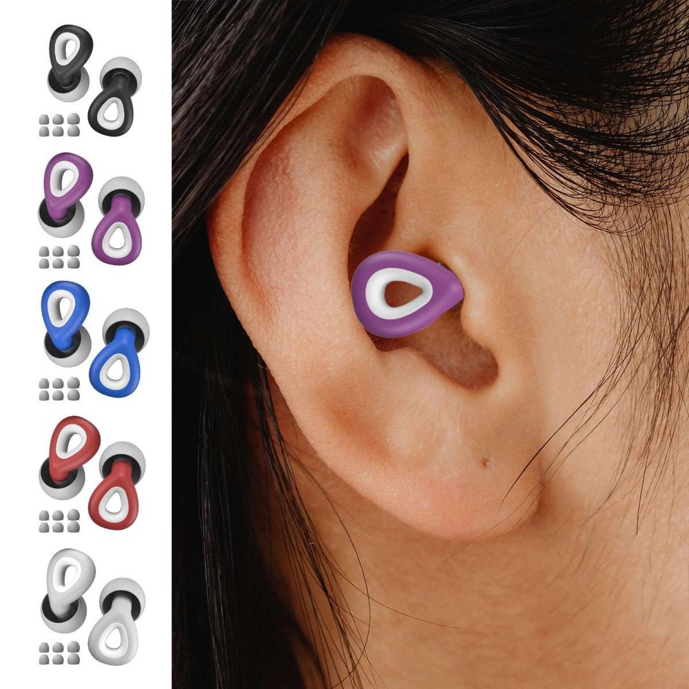 Silicone Sleeping Ear Plugs Waterproof Noise Cancelling Comfortable + Case US