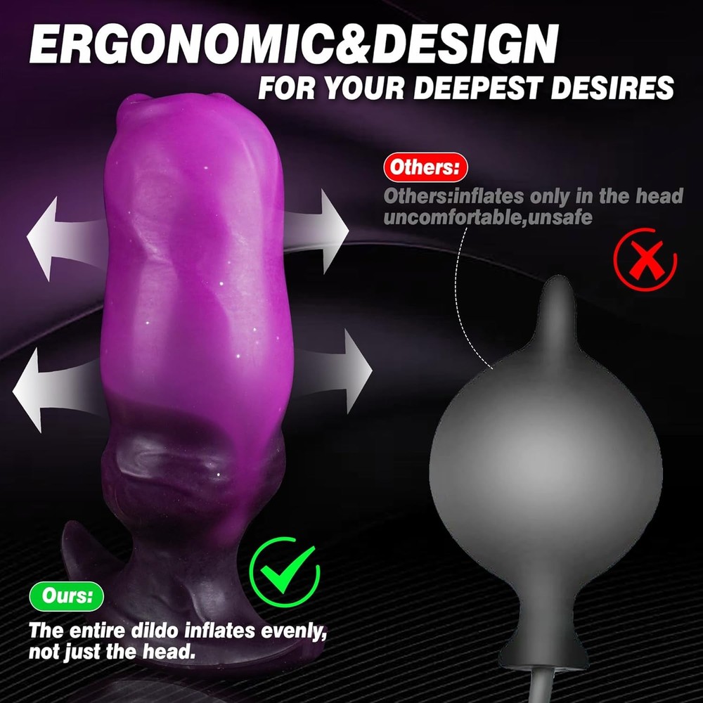 Inflatable Butt Plug Knot Large Buttplug, Huge Anal Inflatable Dildo Silicone We
