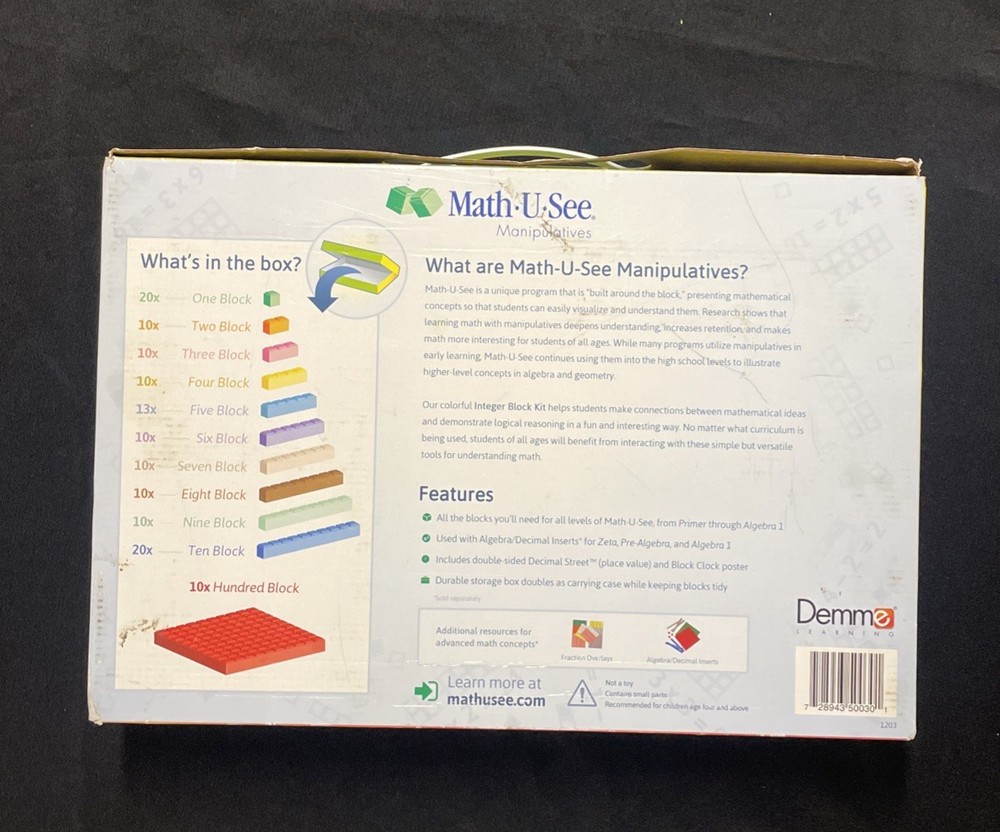 Math U See Manipulatives Integer Block Kit - 133 blocks MUS Demme