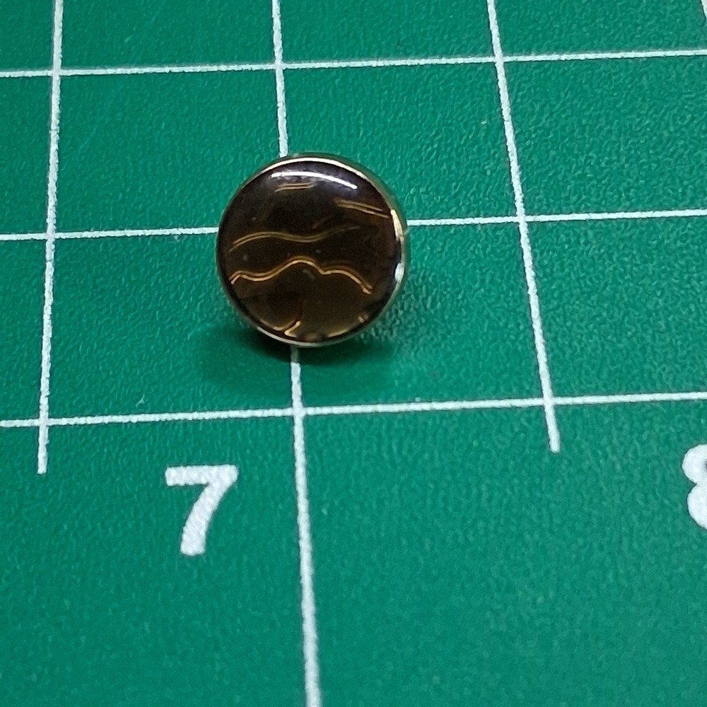 Round Transparent Bronze Cloud Design Plastic Bead Gold Tone Metal Accent Button