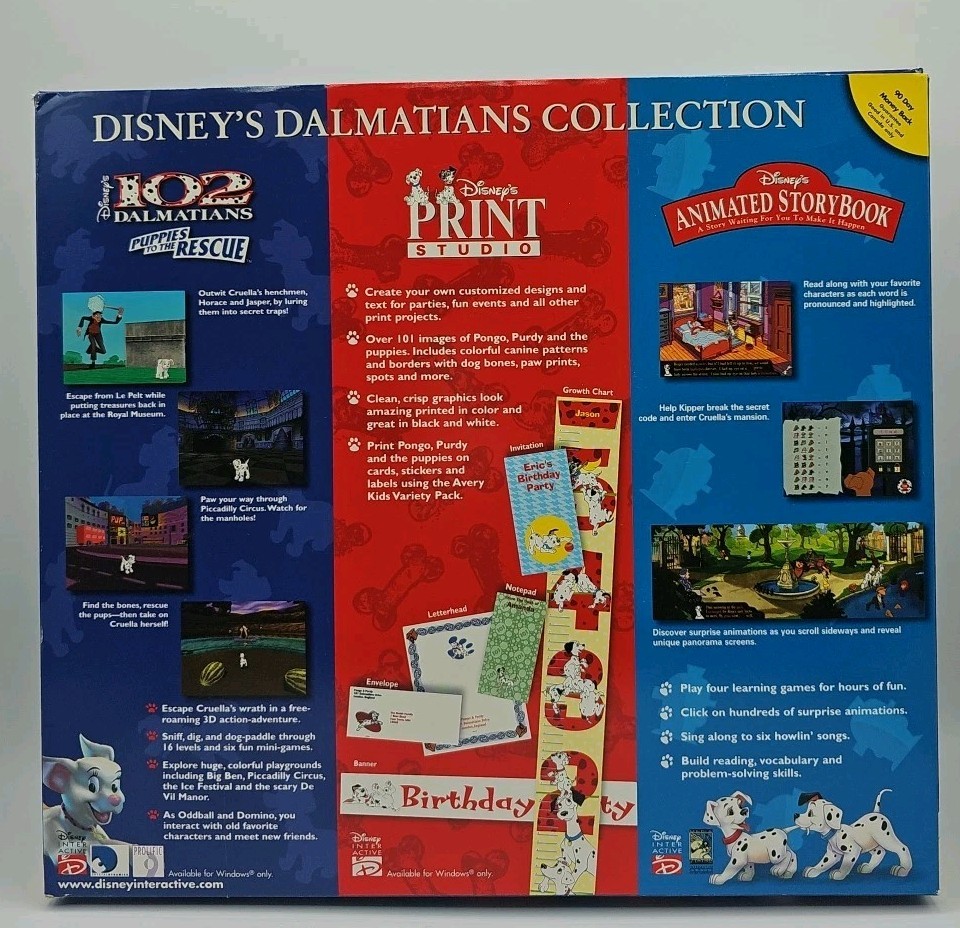 Disney 101 Dalmations Software CD ROM Bundle