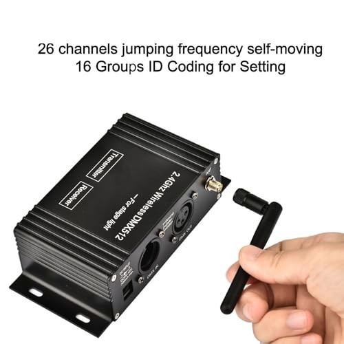 Wireless DMX 512 Controller with LCD Display, Power Adjustable Lighting Dimmer f