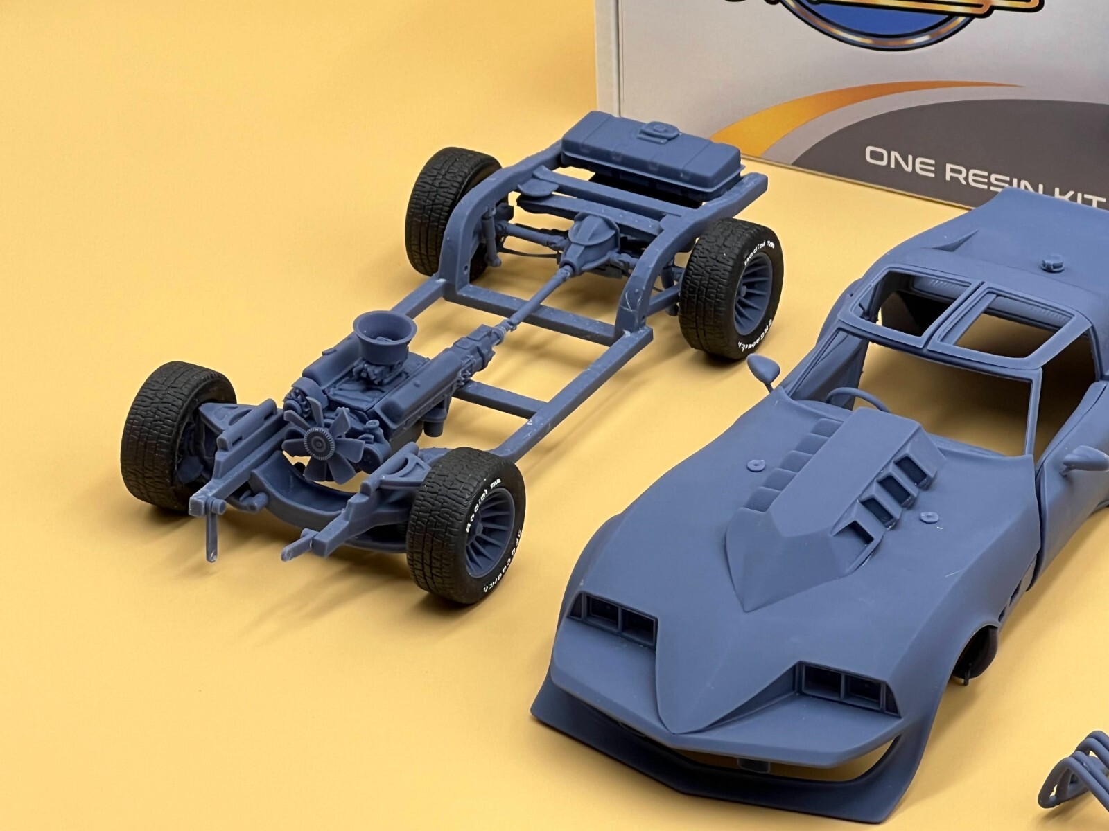 1:25 Corvette Summer Resin Model Kit With Decals, Rubber Tires and Clear Parts