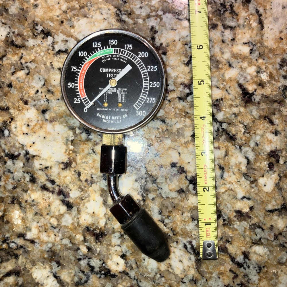 VINTAGE GILBERT DAVIS CO. AUTOMOBILE COMPRESSION TESTER