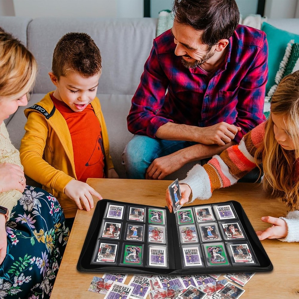 9 Pocket Toploader Binder Holds 288 3x4 Rigid Trading Card Holder Storage Gray