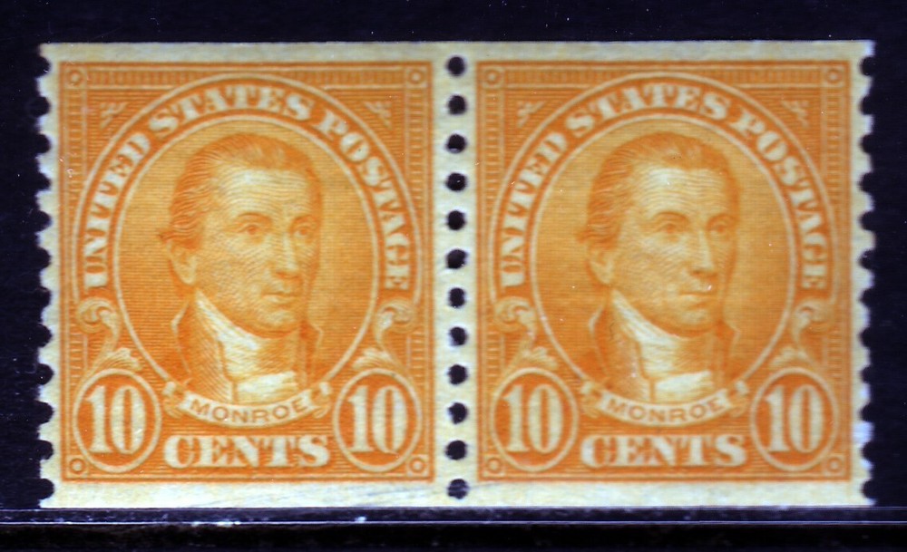 #603 MONROE PAIR.  VERY FINE 1. NEVER HINGED OG. SCV $16
