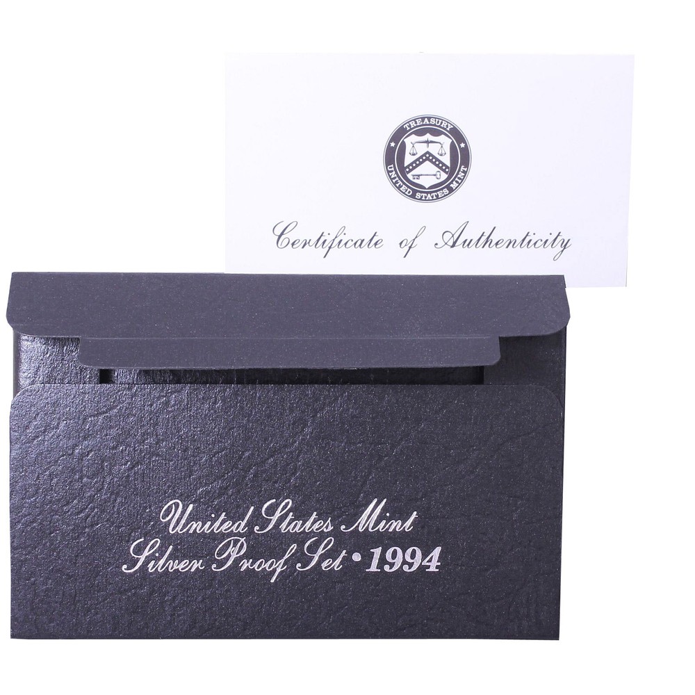 Empty Packaging Replacement Silver Proof Set Black Box & COA No Coins 1994