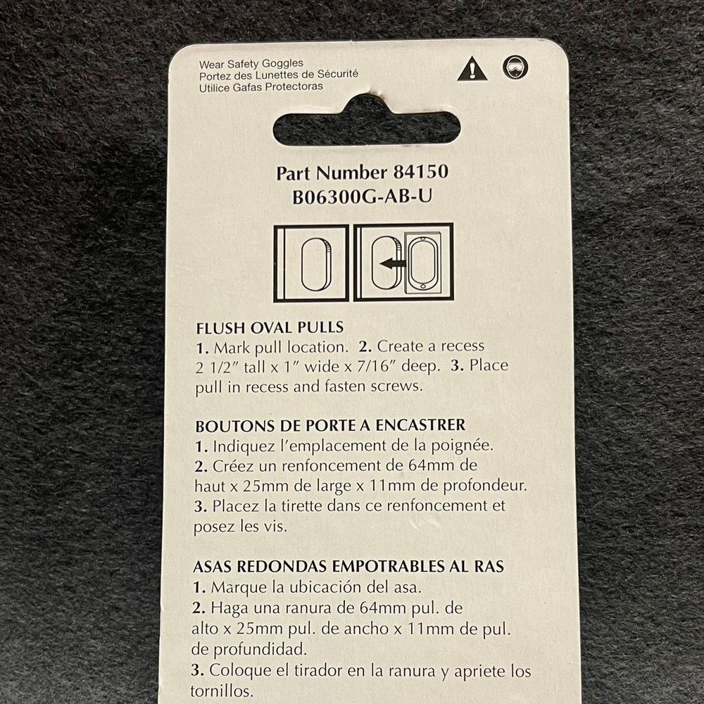 (2-Pack) 2-1/2" Oblong Flush Finger Oval Pull Antique Brass