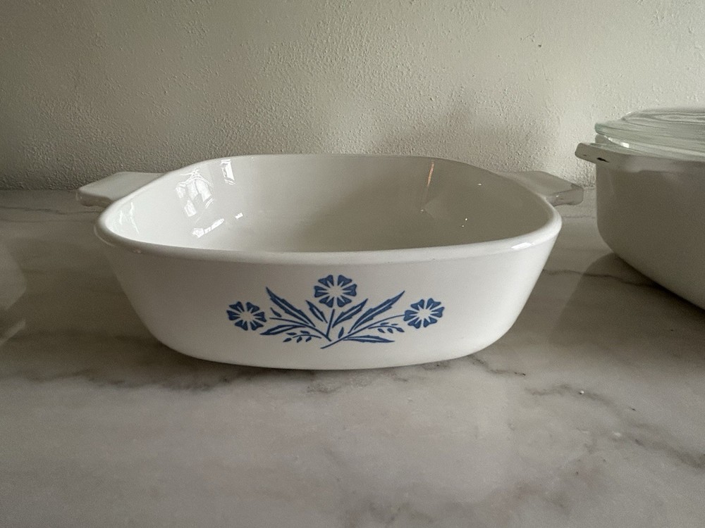 6 Pc Set Vintage Blue Cornflower Baking Casserole Dish Cookware