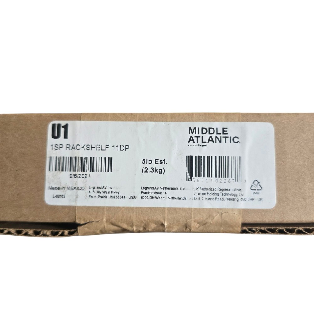 Middle Atlantic - U1 Universal Rack Shelf Isp 11dp