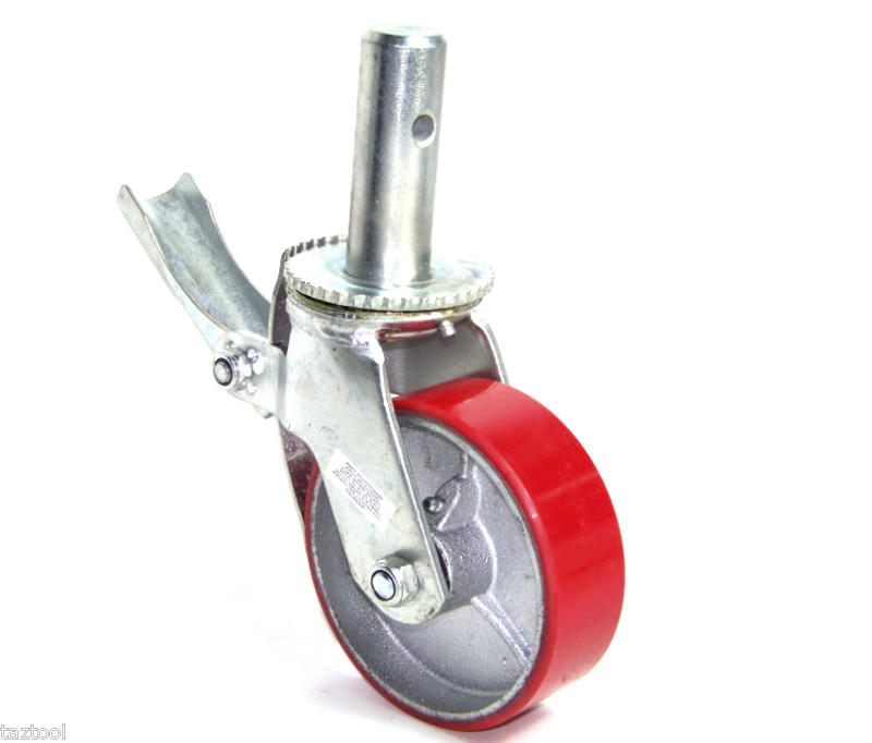 4 pcs Scaffold 6" X 2" Polyurethane Caster Wheel Solid Rim Heavy Duty with Bakes