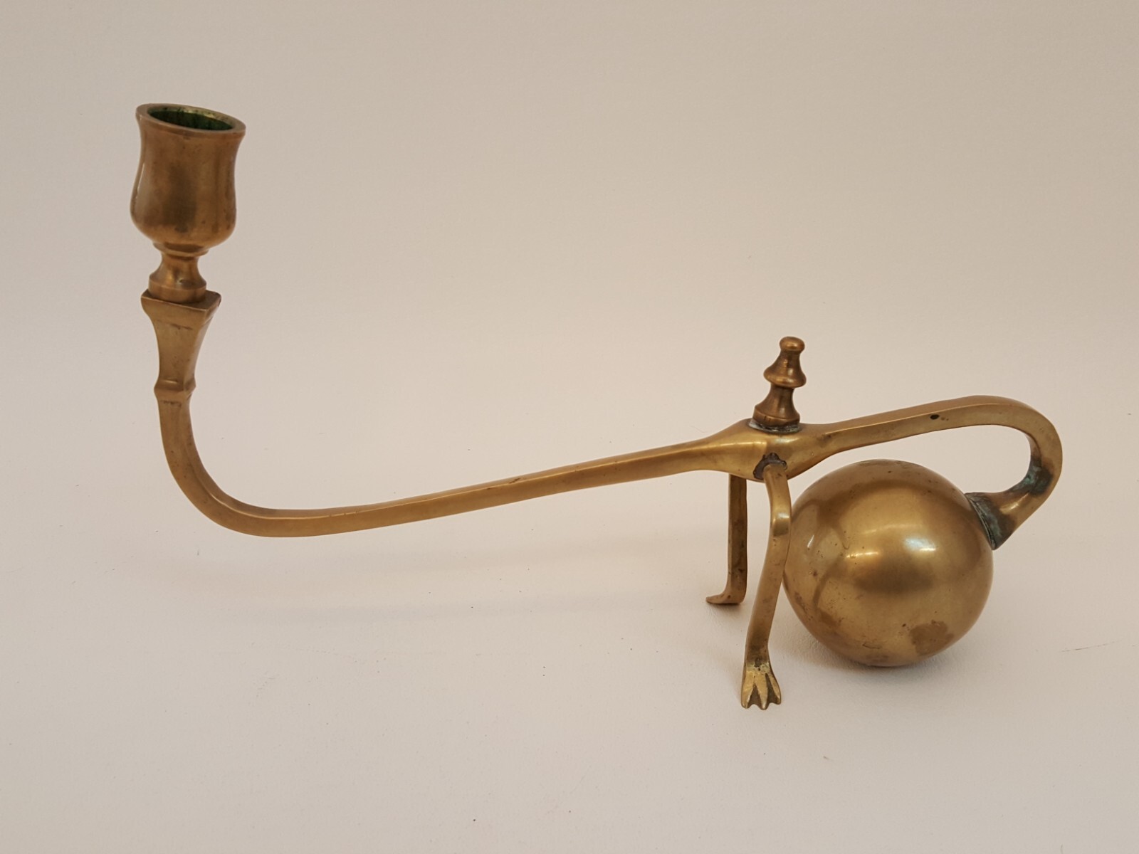 Antique brass cantilever candle holder for piano etc