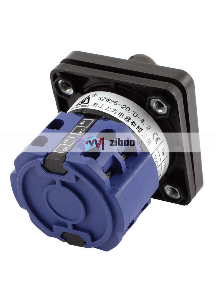 8 Terminals 4 Position Cam Combination Changeover Switch Latching AC660V 20A