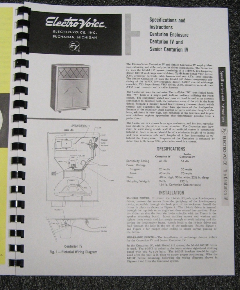 *USA* EV KD3 CENTURION DETAILED EV Speaker Plans