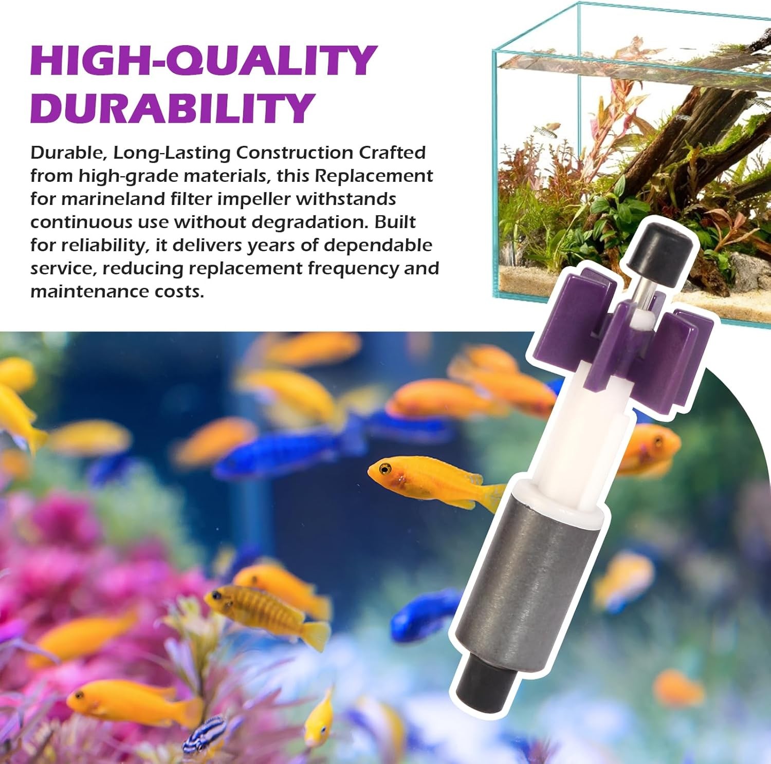 PRIM350B 350b Impeller Assembly Penguin Filter Parts Replacement Purple Black