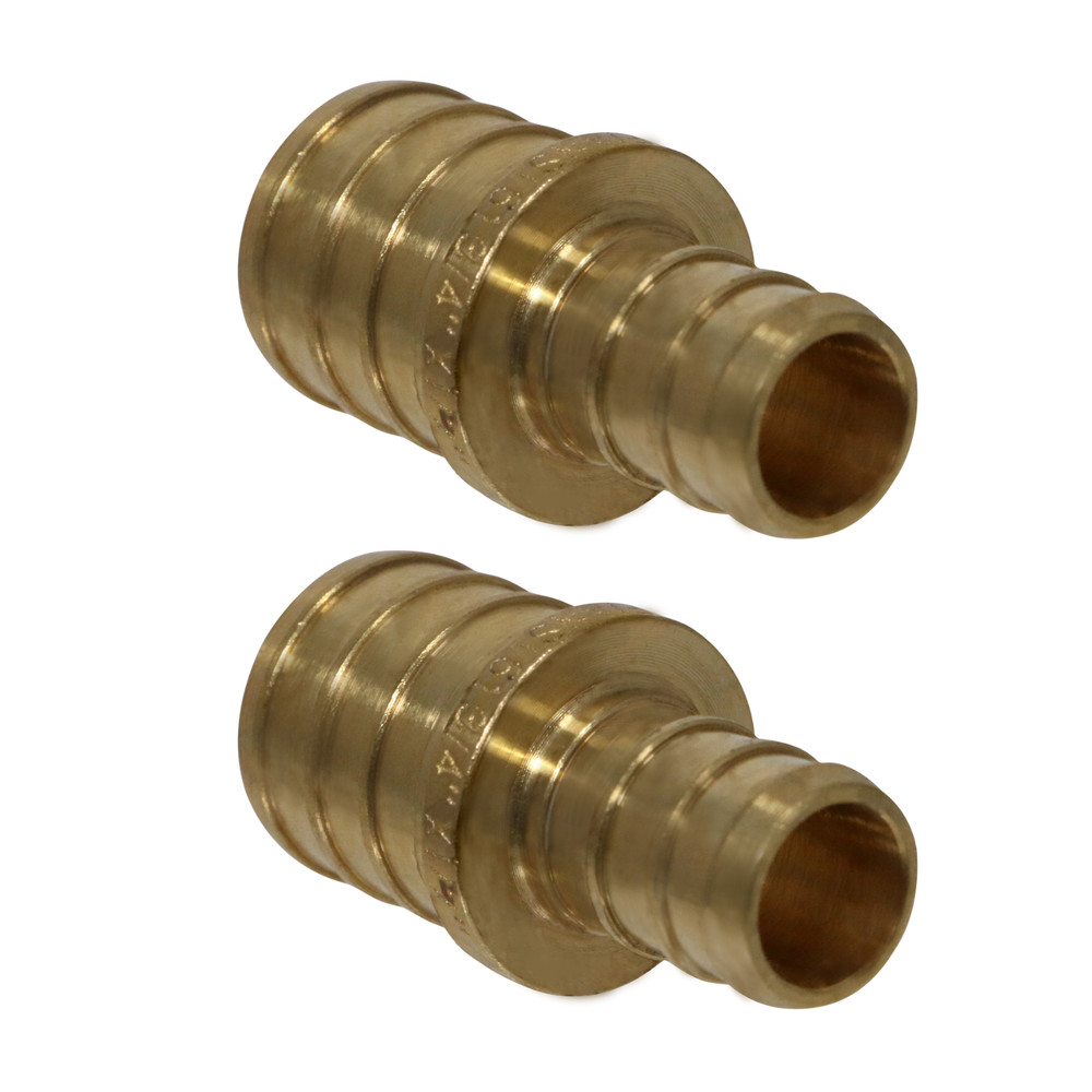 2 Pack XFITTING 3/4" x 1/2" Pex Coupling, Pex Reducing Coupling, Lead Free Brass
