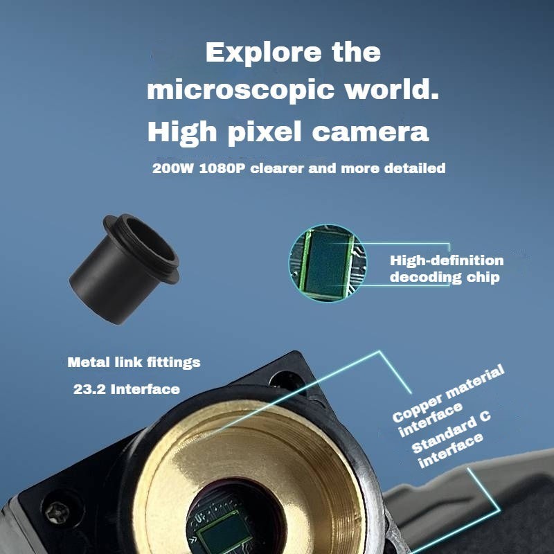 High-quality 10-inch LCD display, manual focusing, suitable for three-microscope