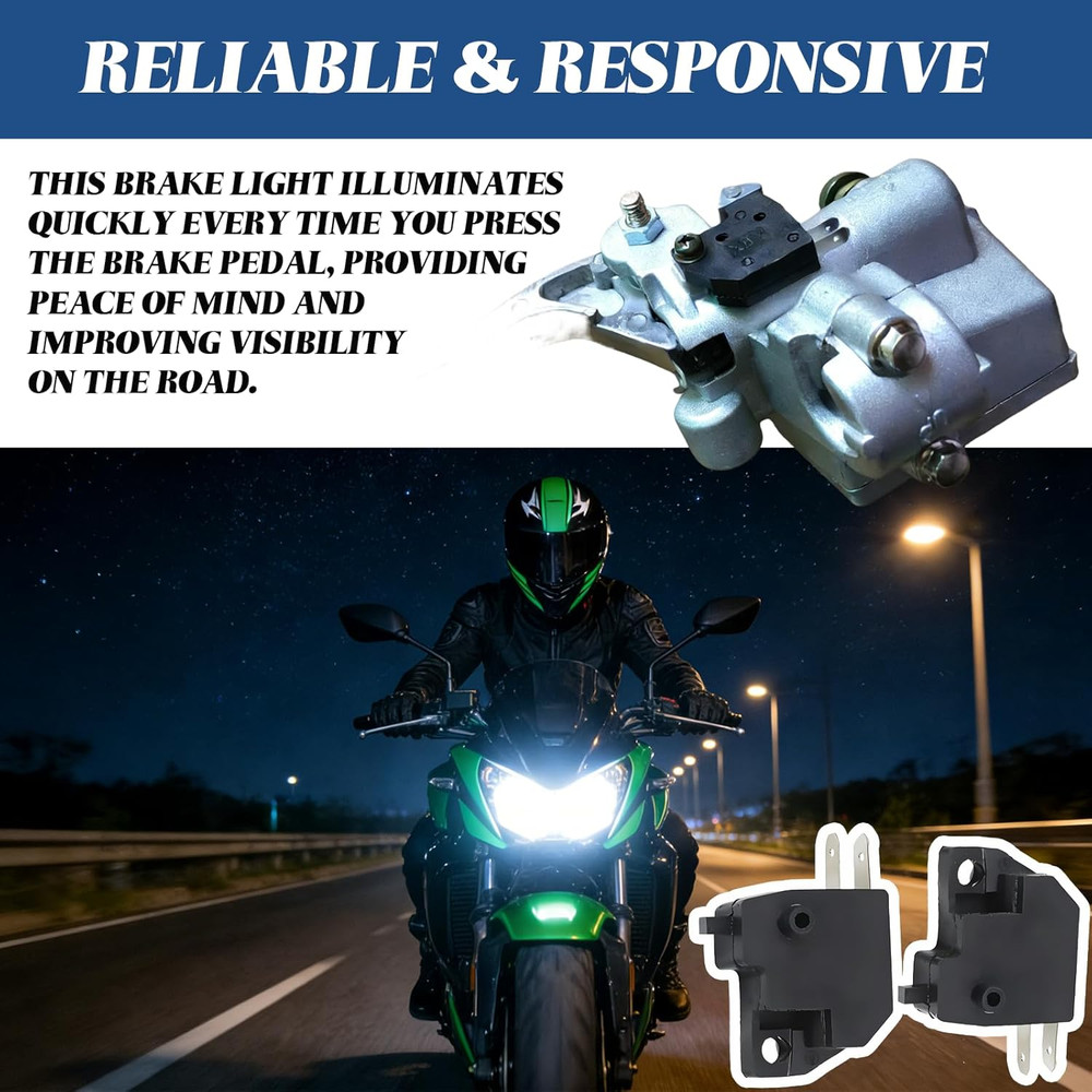 2 PCS Universal Motorcycle Brake Light Switch Kit 2-Pin