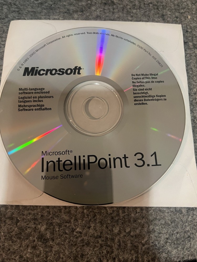 2000 Microsoft Intellipoint Mouse Software CD ROM