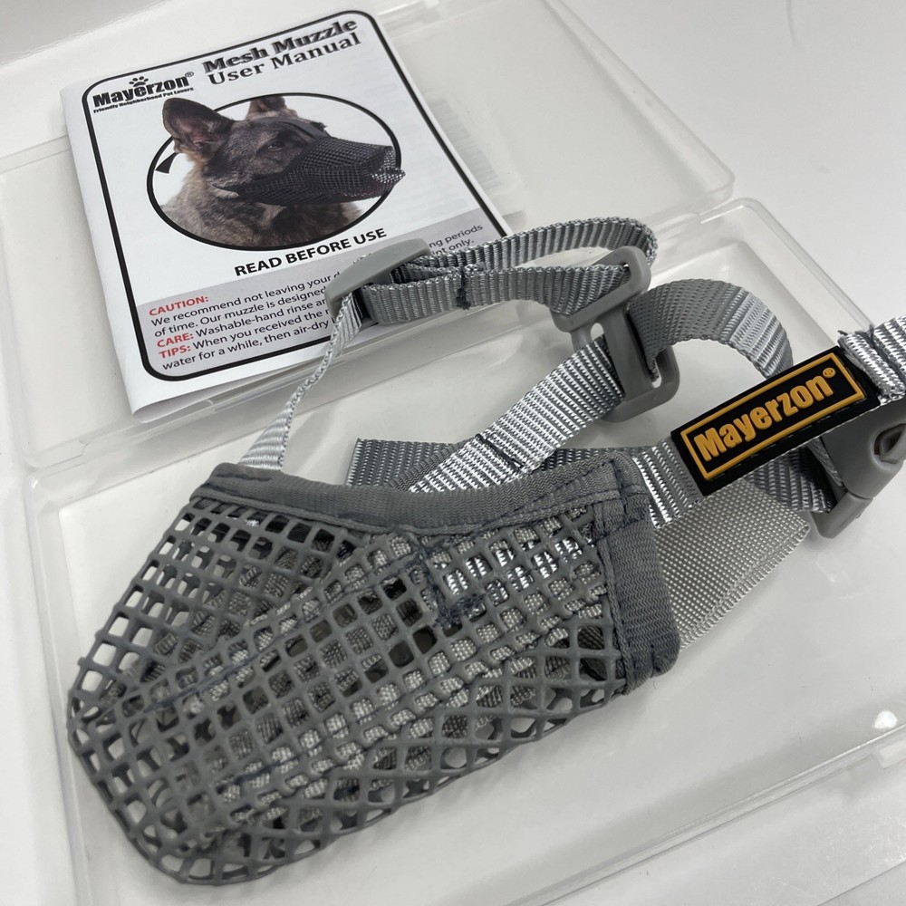 Mayerzon Breathable Mesh Dog Muzzle Adjustable Comfortable Black XS NWT