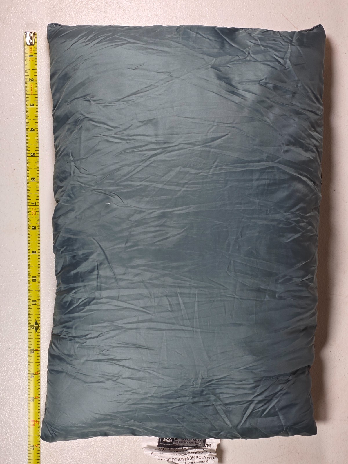 REI Travel Goose Down Pillow Camping Backpacking Compressible Gray 12x18