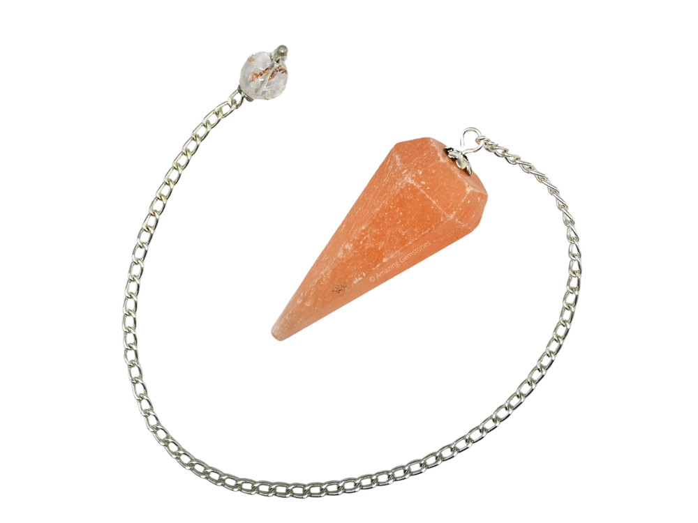 Orange Selenite Dowsing Crystal Pendulum