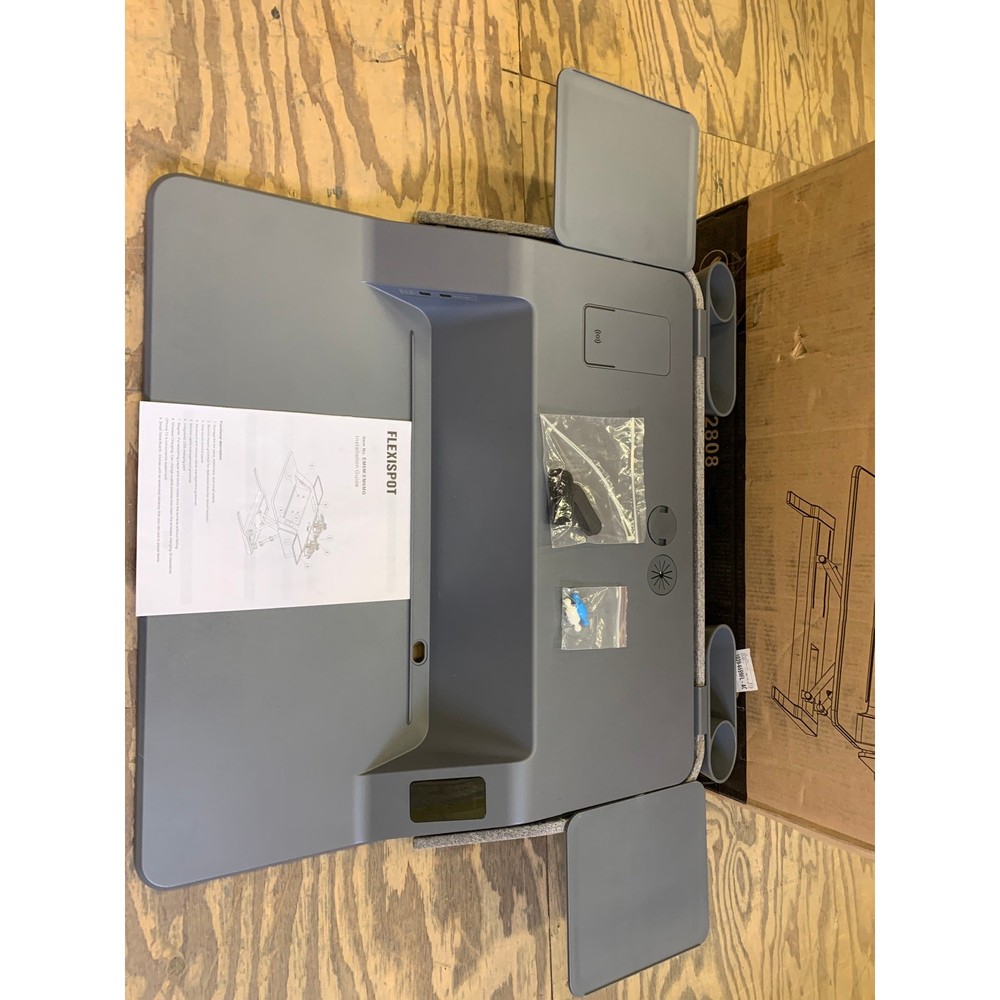 FlexiSpot Motorized Sit-Stand 30" Workstation w Side Storage GRAY EM6MG