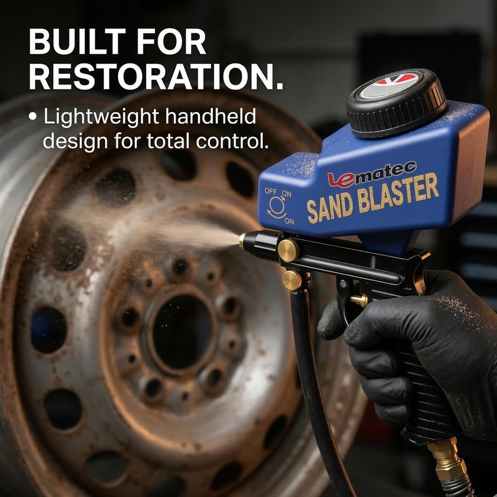Sand Blaster Gun Kit – Portable Sandblaster for Air Compressor – Rust Removal &