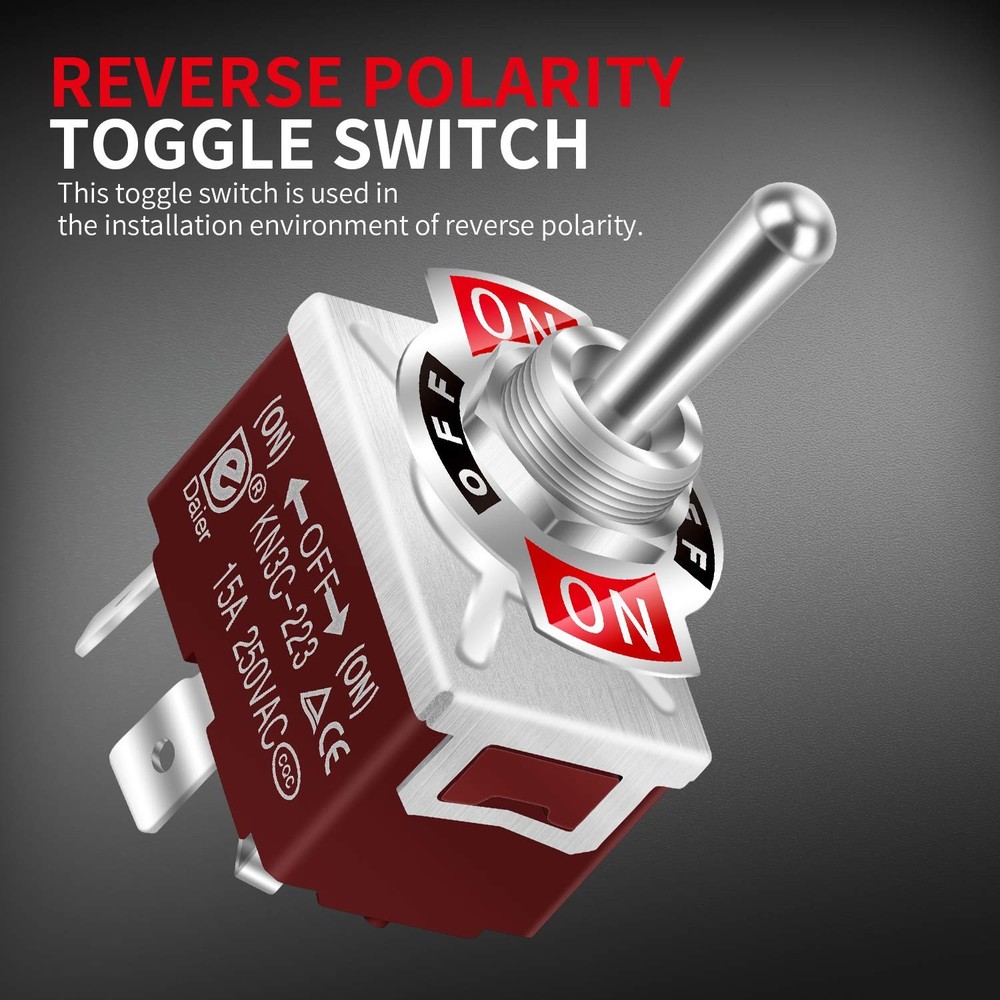 Waterproof Reverse Polarity Switch 12V Momentary Toggle Switch 30A DC Motor C...