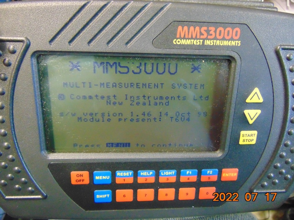 Commtest MMS3000 T6V4 Data Logger with Power Supply & Instructions