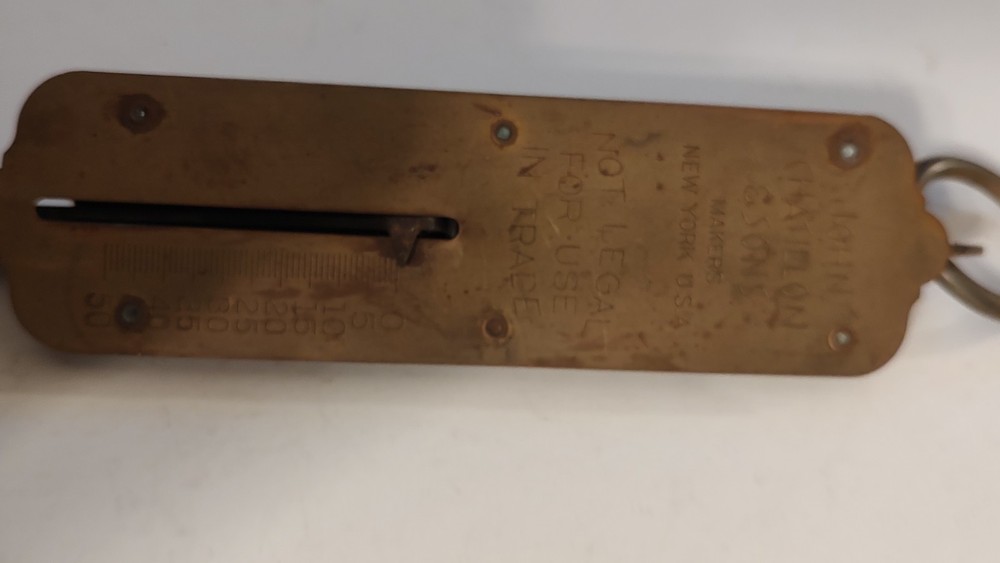 Antique Brass Hang Scale Weight Scale