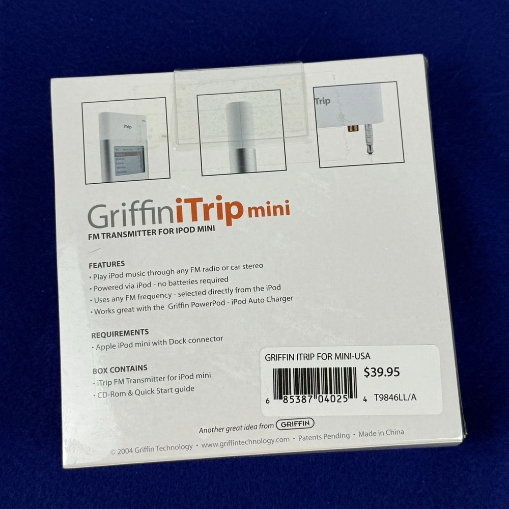 Griffin iTrip Mini FM Transmitter iPod 4025-Mini New Sealed 2004
