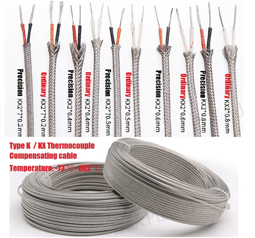 Type K thermocouple Compensating cable temperature Sensing Wire Extension Cable