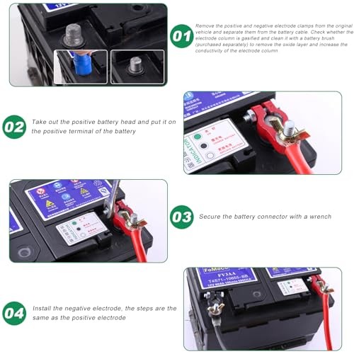 Battery Terminal Connectors, Top Post Battery Terminal Color Coded Clamps Set