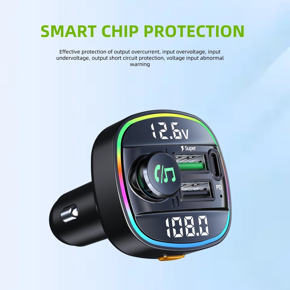 Bluetooth FM Transmitter Car Adapter Hands Free Radio USB Charger AUX Audio Link