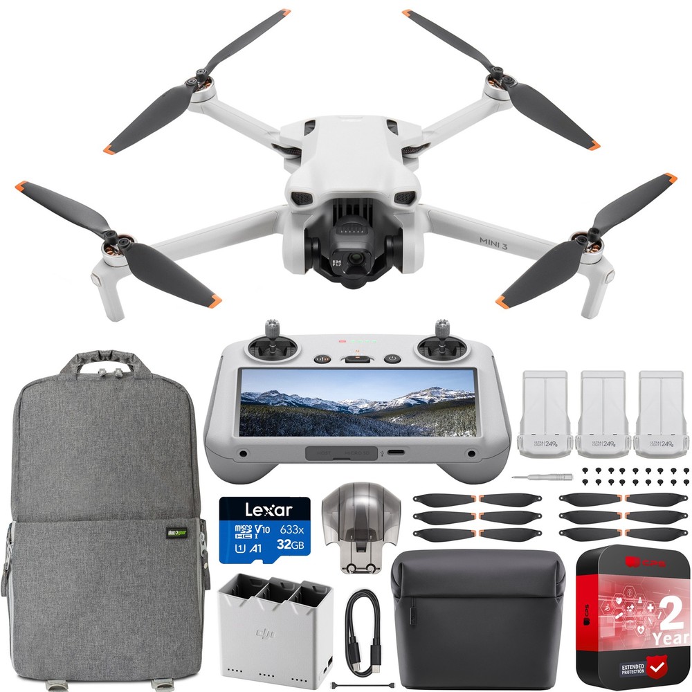 DJI Mini 3 Drone Quadcopter Fly More Combo Kit + RC Smart Remote Deluxe Bundle