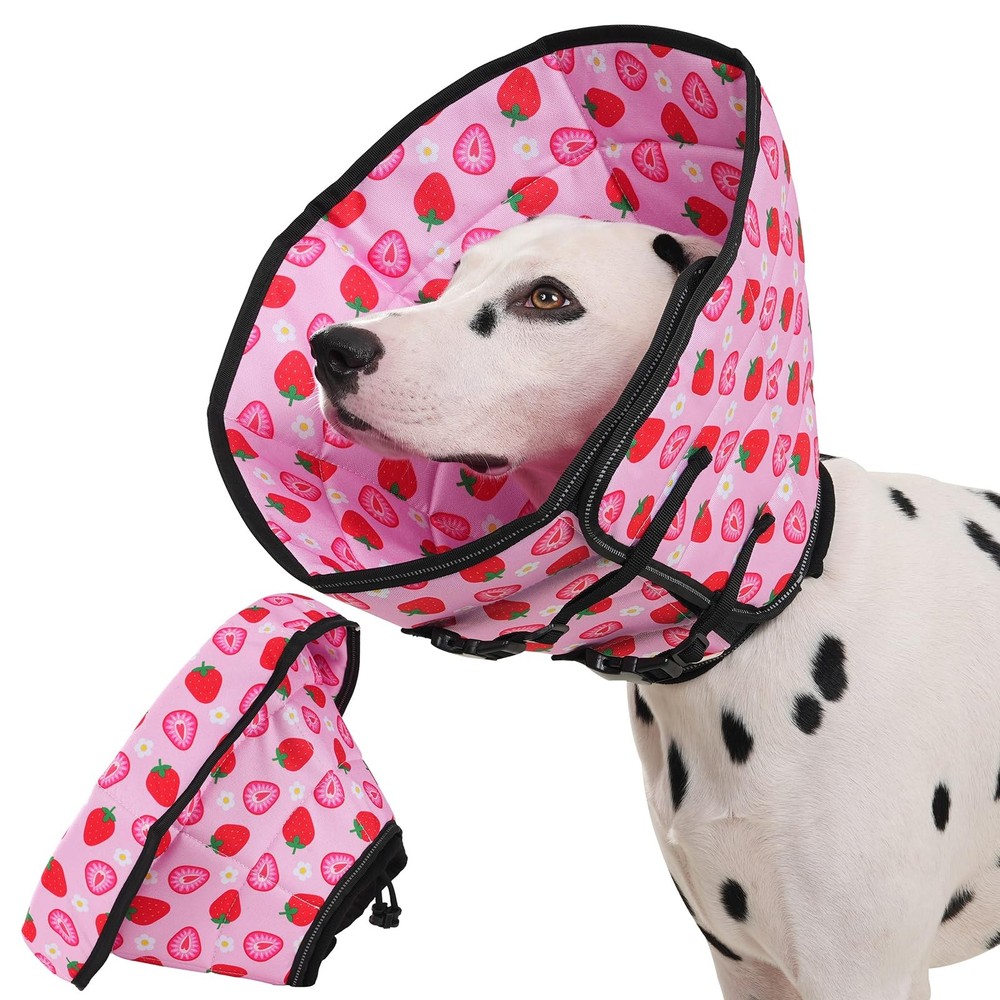 Dog Cone Alternative, Adjustable Soft Comfy Foldable Cones for Medium Large D...
