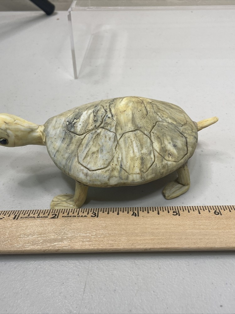 Handmade Pottery Turtle Figure Marbled Color