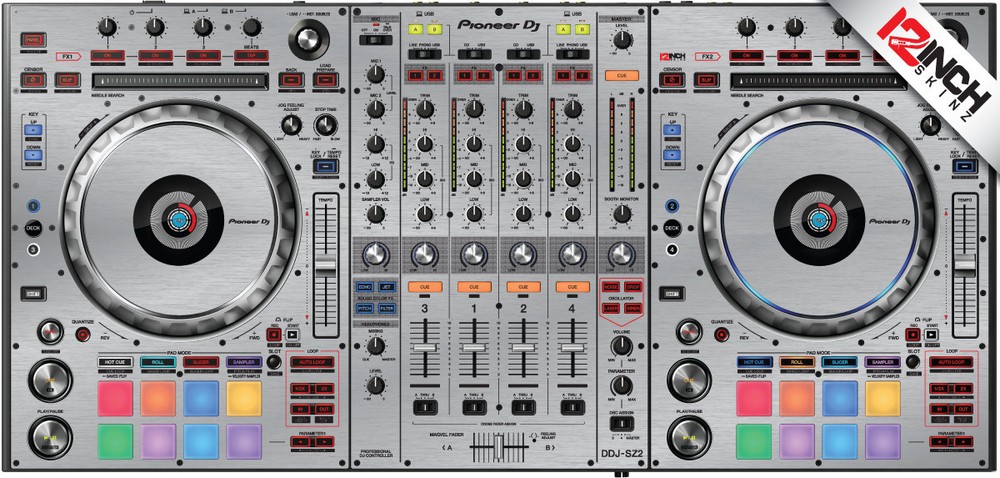 Pioneer DDJ-SZ2 Skin BRUSHED SILVER