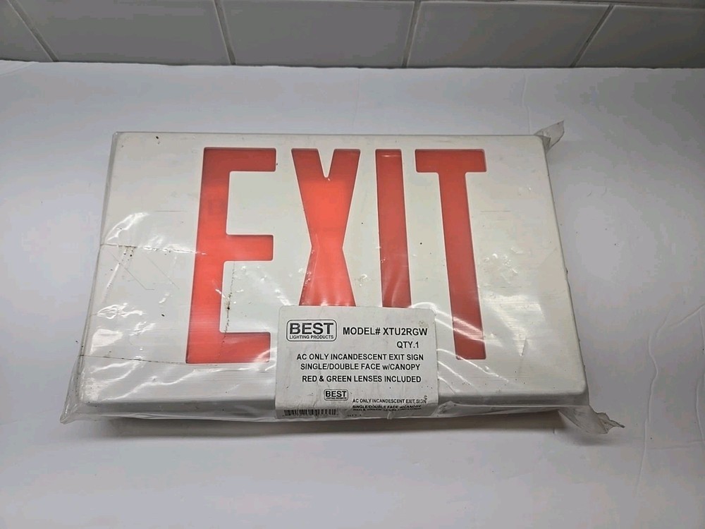 Best Lighting Products AC Only Incandescent Exit Sign Single/double Face...